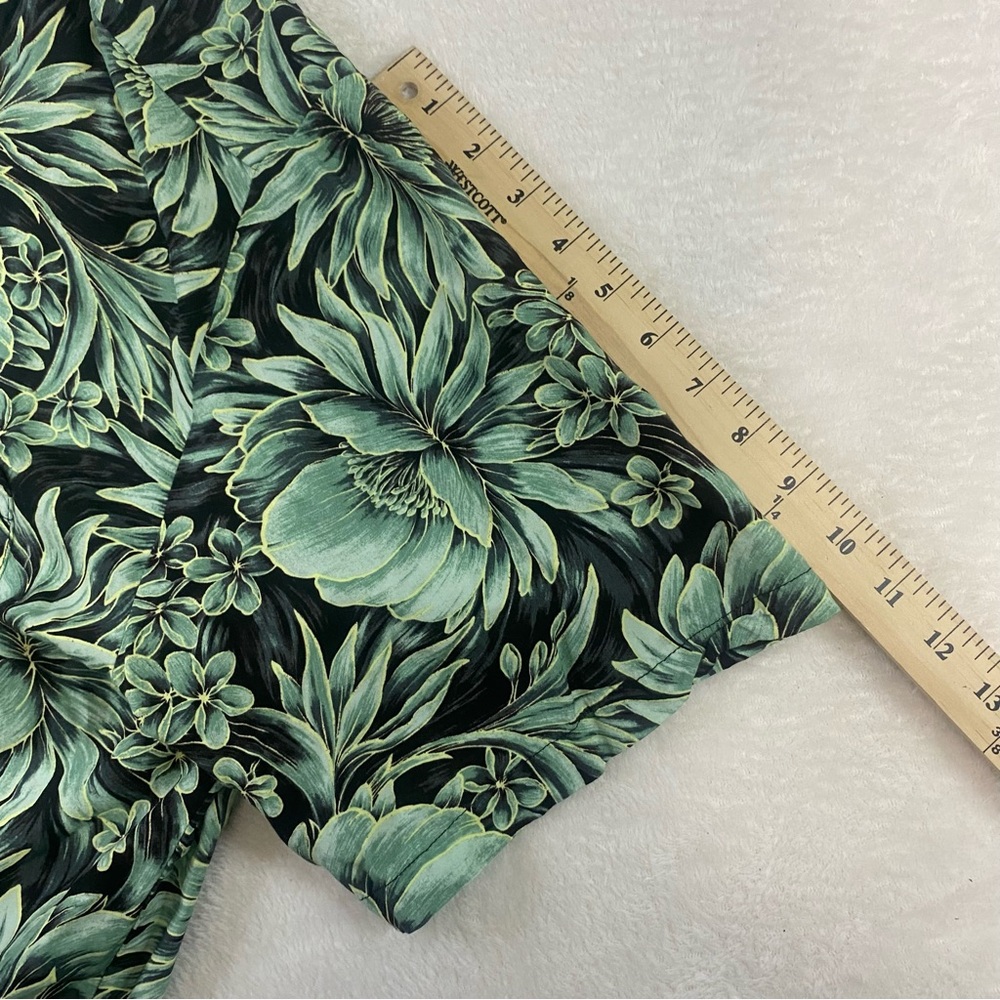 Kalaheo Hawaiian Aloha Shirt XL Made in Hawaii Green Rayon Tropical Floral Beach - Picture 9 of 9